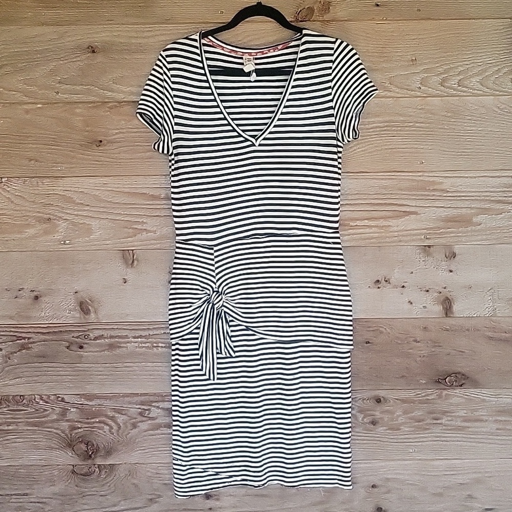 Anthropologie Dolan Left Coast Size Small Black and White Malta Tie Waist Dress - Picture 1 of 6